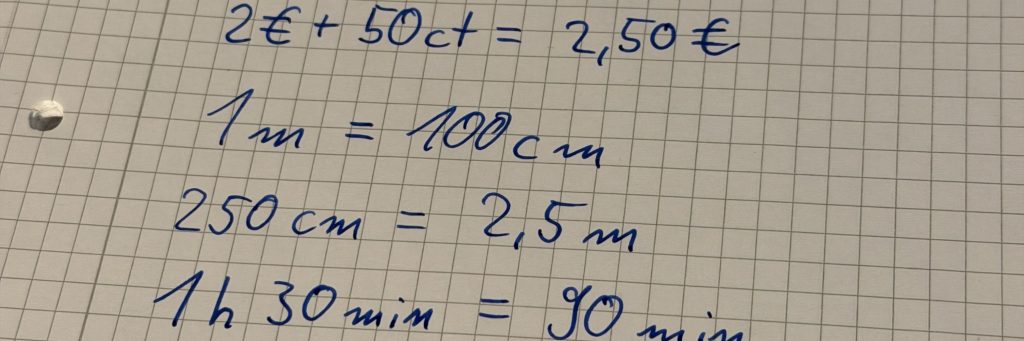 Mathe-Nachhilfe in der 5. Klasse – Rechnen mit Geld, Längen und Zeiteinheiten mit Beispielen