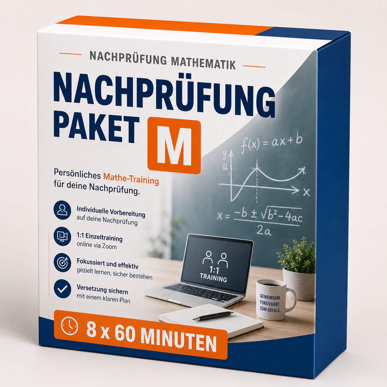 Mathe-Nachprüfungs-Paket M mit acht Einzeltrainings