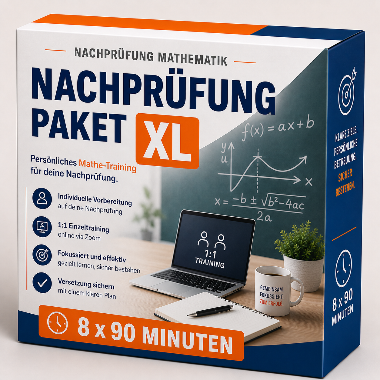 Mathe-Nachprüfungs-Paket XL mit acht Einzeltrainings