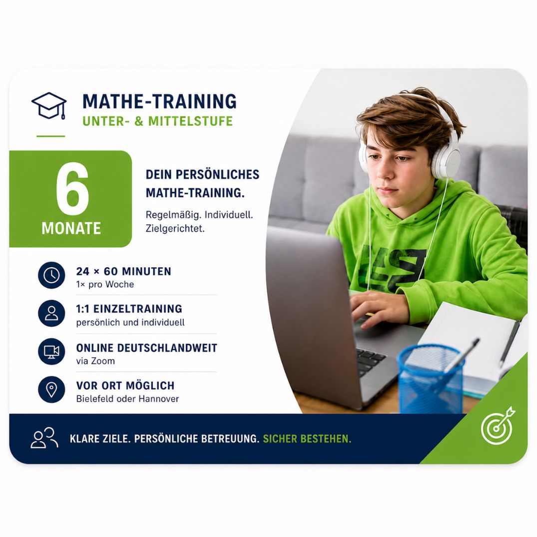 Mathe-Training für die 5. bis 10. Klasse über sechs Monate